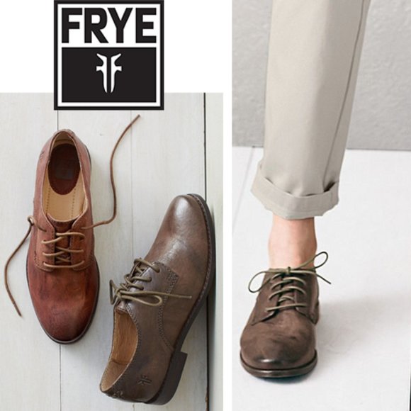 Frye Anna Oxford Antique/Vintage Brown Leather Ankle Low Cut Lace Up Daily Shoe - Picture 5 of 16